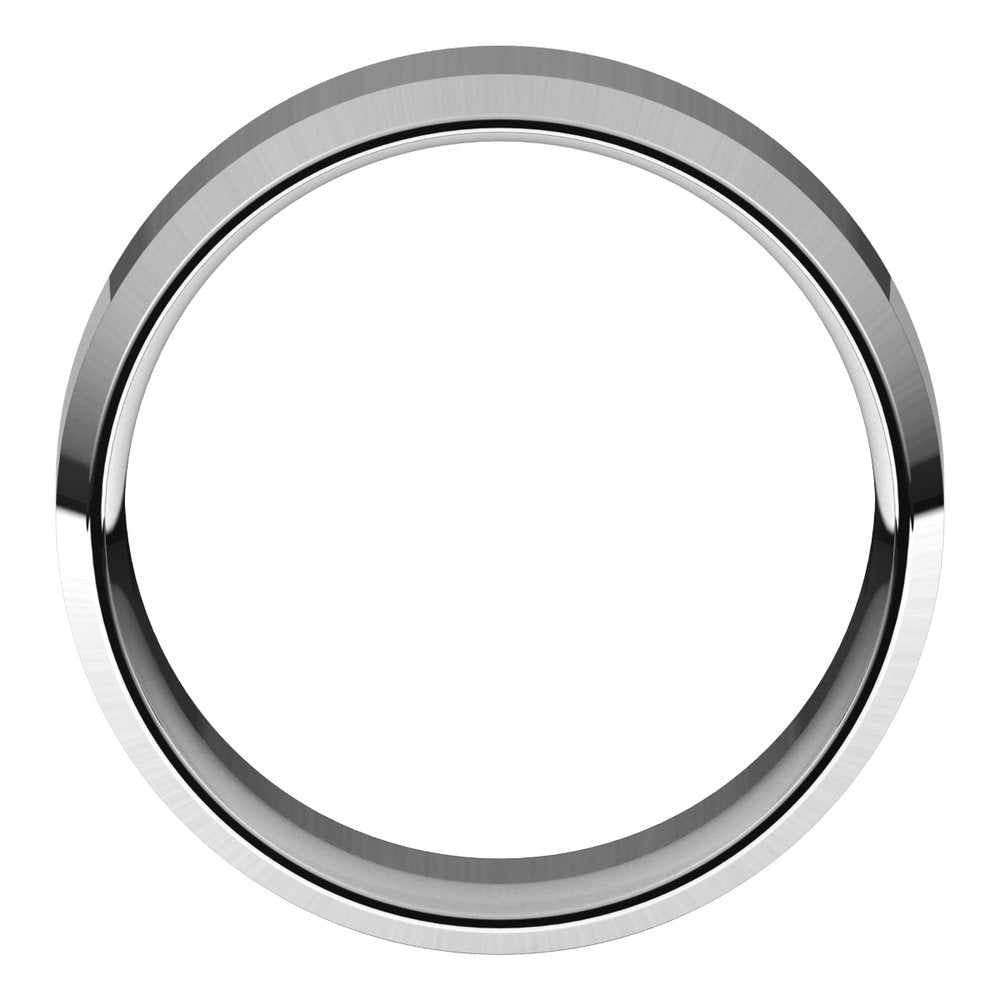 14K White 8 mm Lightweight Beveled-Edge Comfort-Fit Flat Band Size 12.5