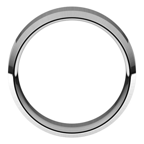 14K White Gold 8 mm Lightweight Beveled-Edge Comfort-Fit Flat Band Size 8.5