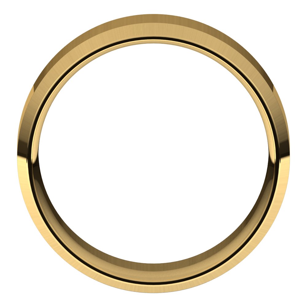 14K Yellow Gold 8 mm Lightweight Beveled-Edge Comfort-Fit Flat Band Size 7.5