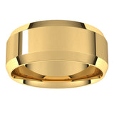 10K Yellow Gold 8 mm Lightweight Beveled-Edge Comfort-Fit Flat Band Size 10