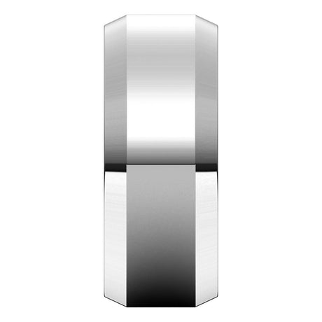 10K White Gold 8 mm Lightweight Beveled-Edge Comfort-Fit Flat Band Size 10.5