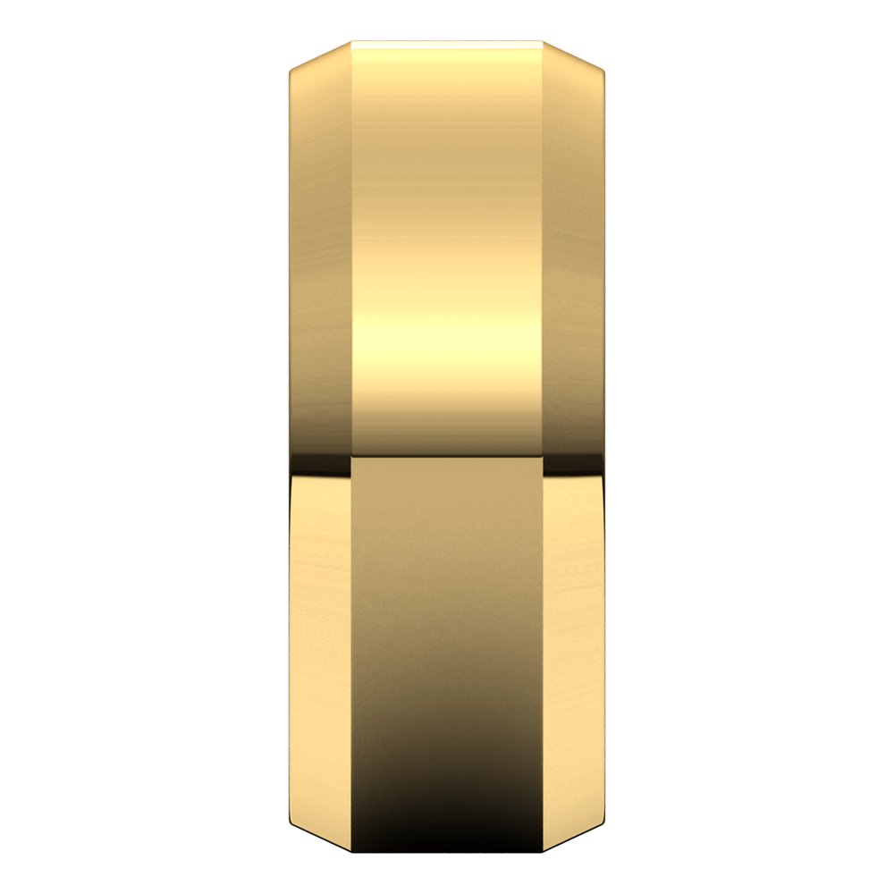 10K Yellow Gold 8 mm Lightweight Beveled-Edge Comfort-Fit Flat Band Size 10