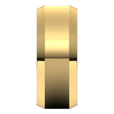 10K Yellow Gold 8 mm Lightweight Beveled-Edge Comfort-Fit Flat Band Size 10