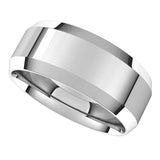 10K White Gold 8 mm Lightweight Beveled-Edge Comfort-Fit Flat Band Size 10.5