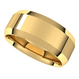 14K Yellow 8 mm Beveled Edge Comfort Fit Light Band