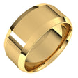 14K Yellow Gold 9 mm Lightweight Beveled-Edge Comfort-Fit Flat Band Size 13.5