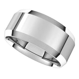 Platinum 9 mm Lightweight Beveled-Edge Comfort-Fit Flat Band Size 10.5