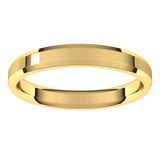 14K Yellow 3 mm Beveled Edge Comfort Fit Light Band Size 4