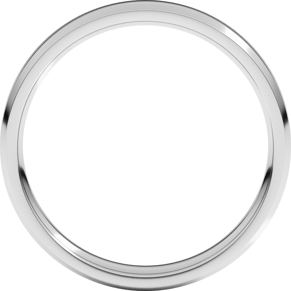 Platinum 3 mm Lightweight Beveled-Edge Comfort-Fit Flat Band Size 7