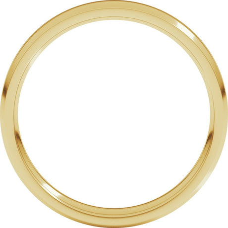 18K Yellow Gold 3 mm Lightweight Beveled-Edge Comfort-Fit Flat Band Size 10