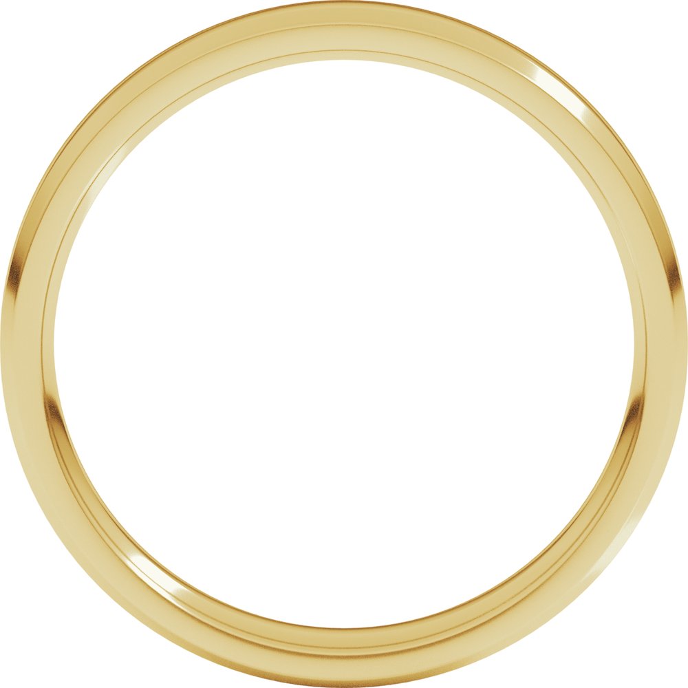 14K Yellow Gold 3 mm Lightweight Beveled-Edge Comfort-Fit Flat Band Size 6.5