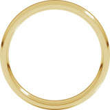 14K Yellow Gold 3 mm Lightweight Beveled-Edge Comfort-Fit Flat Band Size 6.5