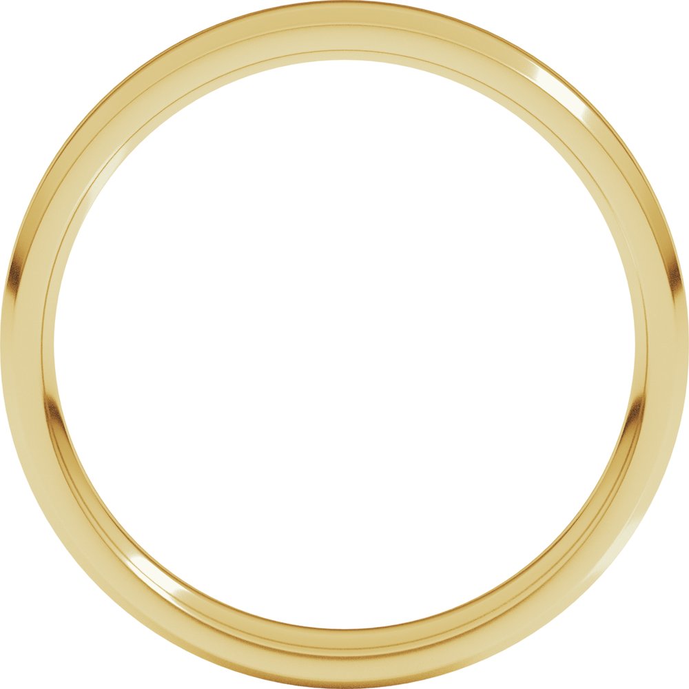 14K Yellow 3 mm Beveled Edge Comfort Fit Light Band Size 4