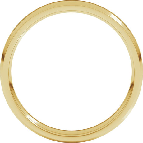 14K Yellow 3 mm Beveled Edge Comfort Fit Light Band Size 4