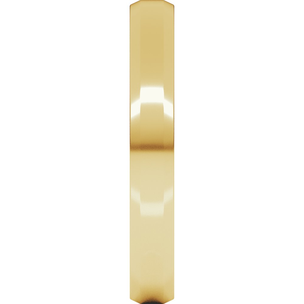 14K Yellow Gold 3 mm Lightweight Beveled-Edge Comfort-Fit Flat Band Size 6.5
