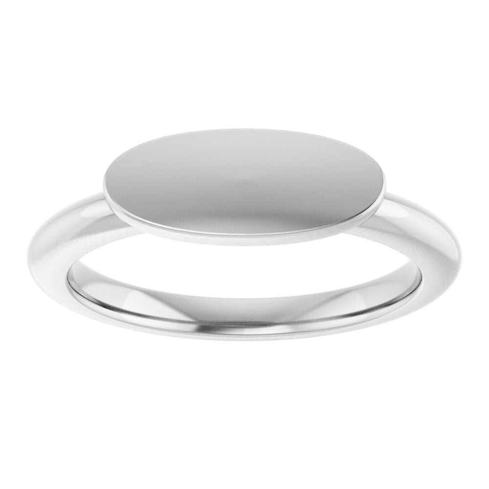 Sterling Silver 13x5.5 mm Oval Signet Ring