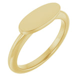 14K Yellow Gold 13x5.5 mm Oval Signet Ring