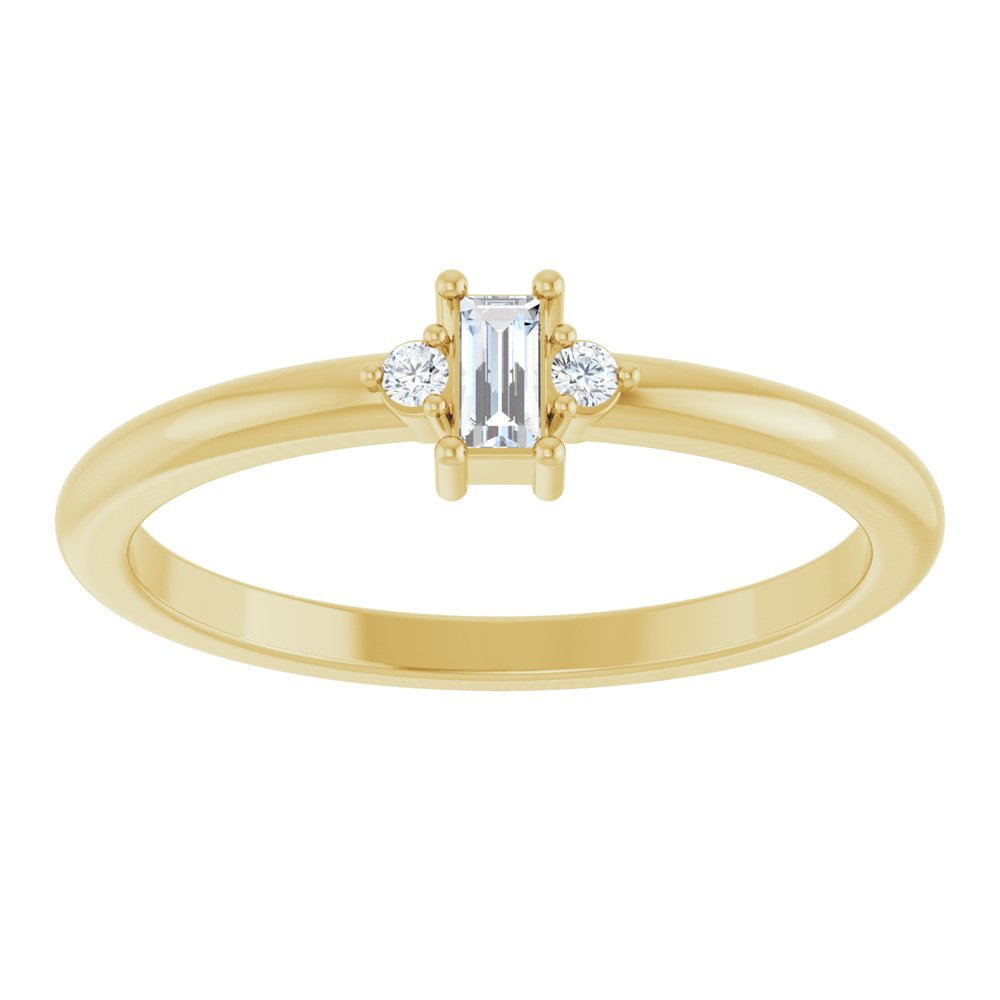 14K Yellow Gold .08 CTW Natural Diamond Stackable Ring