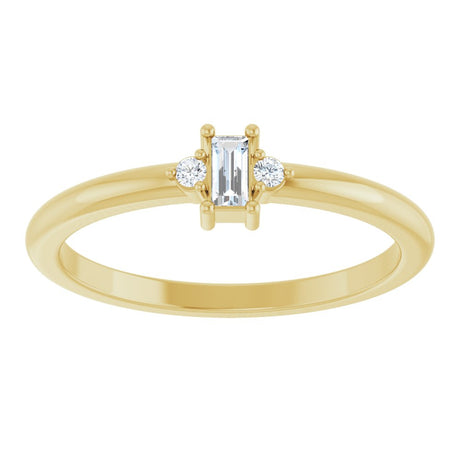 14K Yellow Gold .08 CTW Natural Diamond Stackable Ring