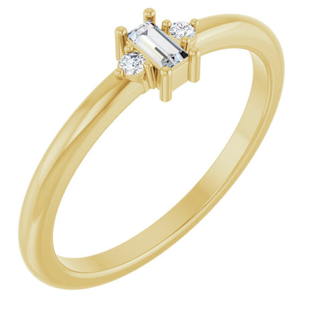 14K Yellow Gold .08 CTW Natural Diamond Stackable Ring