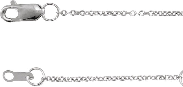 18K White Gold 1 mm Cable 16-18" Chain