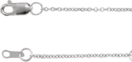 14K White Gold 1 mm Adjustable Cable 16-18" Chain