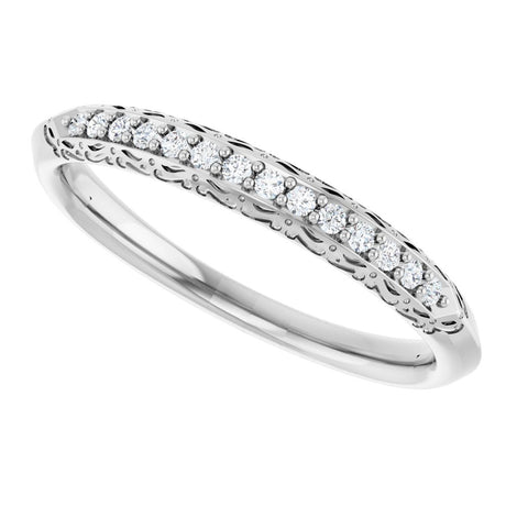14K White Gold 1/10 CTW Natural Diamond Anniversary Band
