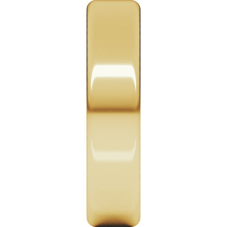 18K Yellow 5 mm Round-Edge Comfort-Fit Flat Band Size 8