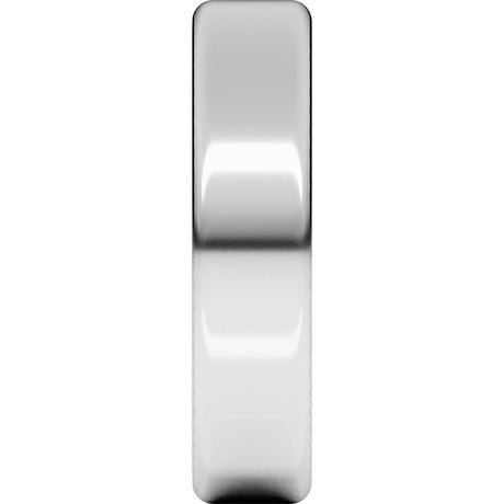 14K White Gold 5 mm Round-Edge Comfort-Fit Flat Band Size 6