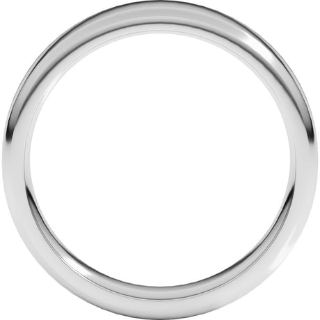 14K White Gold 5 mm Round-Edge Comfort-Fit Flat Band Size 6