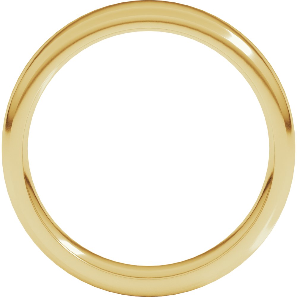 14K Yellow Gold 5 mm Round-Edge Comfort-Fit Flat Band Size 6.5