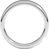 14K White Gold 5 mm Round-Edge Comfort-Fit Flat Band Size 6
