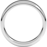 14K White 6 mm Round-Edge  Comfort-Fit Flat Band Size 10