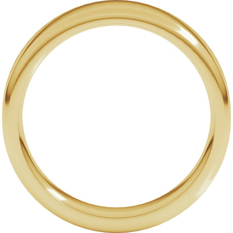 14K Yellow 6 mm Flat Comfort Fit Round Edge Band