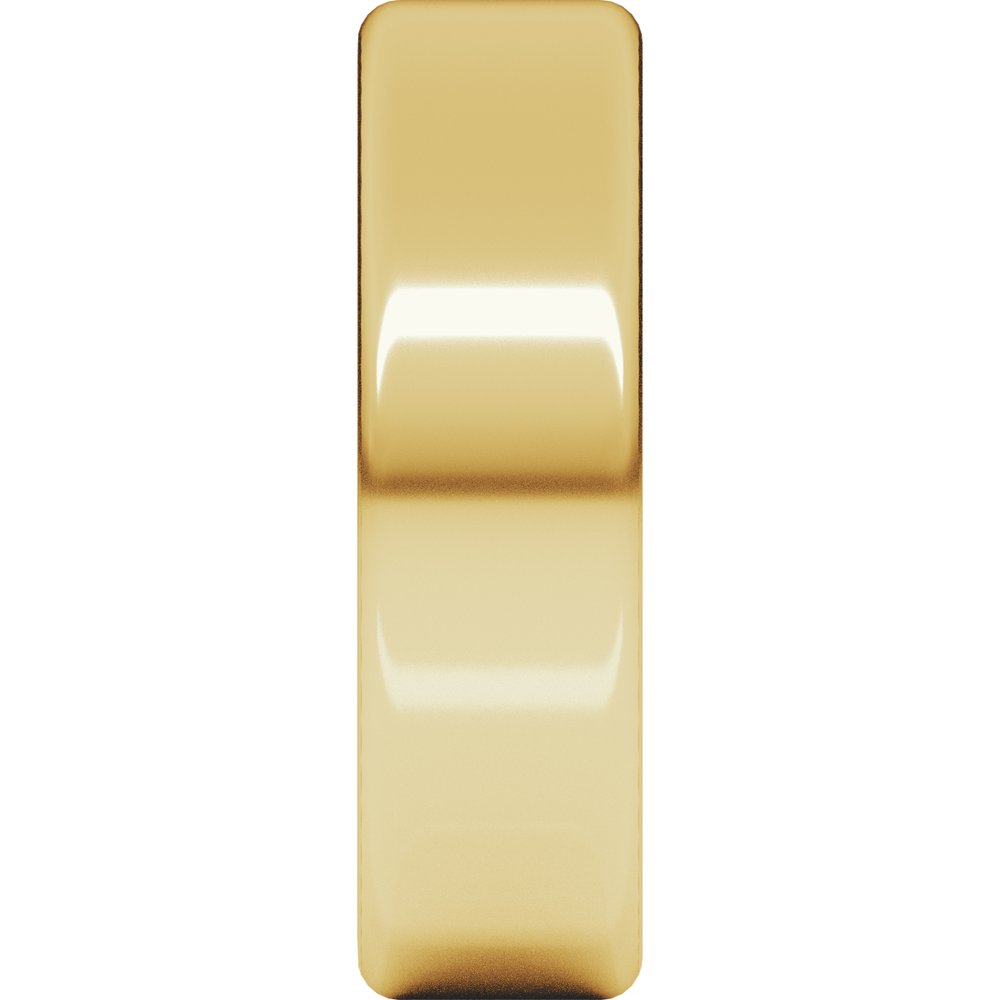 14K Yellow 6 mm Flat Comfort Fit Round Edge Band