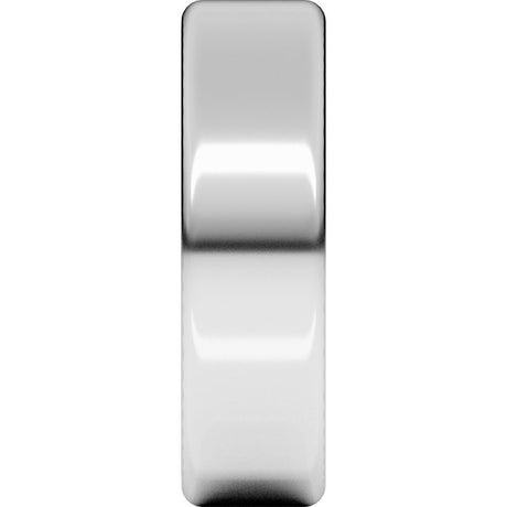 14K White 6 mm Round-Edge Comfort-Fit Flat Band Size 5