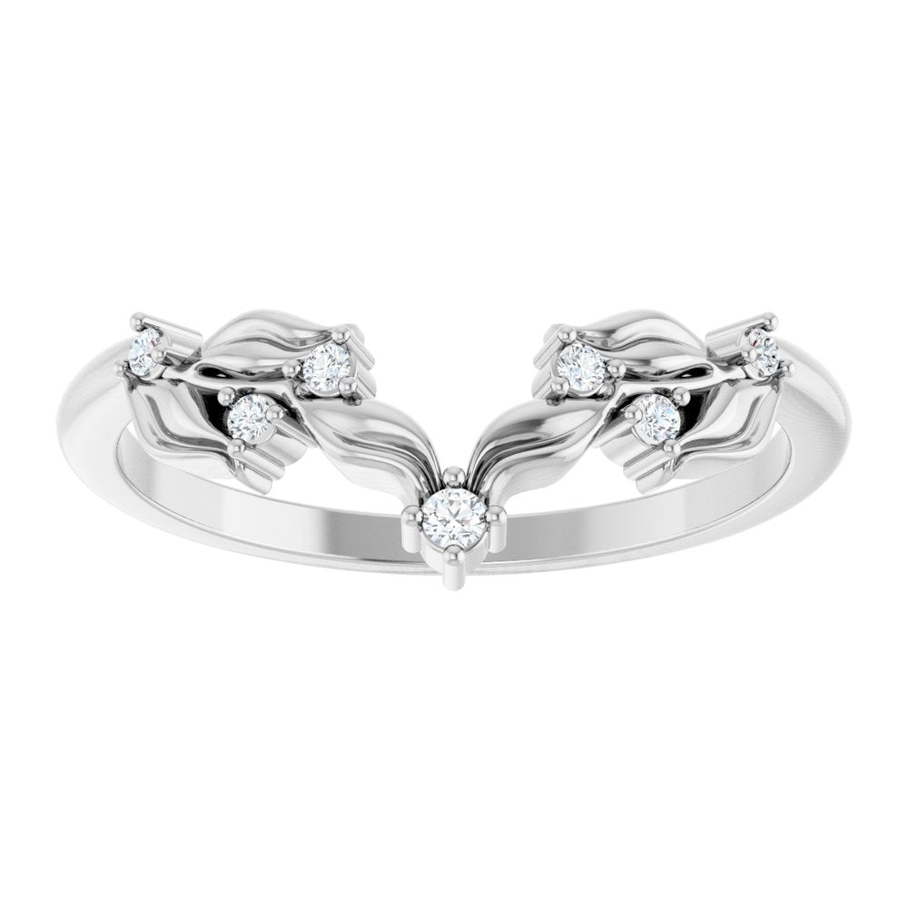 14K White Gold .05 CTW Natural Diamond Contour Band