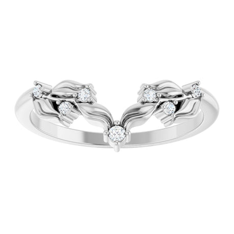 14K White Gold .05 CTW Natural Diamond Contour Band