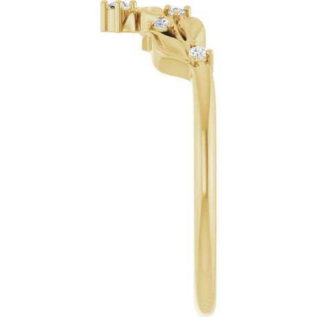 14K Yellow Gold .05 CTW Natural Diamond Contour Band