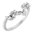 14K White Gold .05 CTW Natural Diamond Contour Band