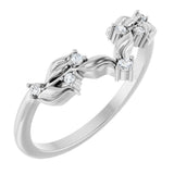 14K White Gold .05 CTW Natural Diamond Contour Band