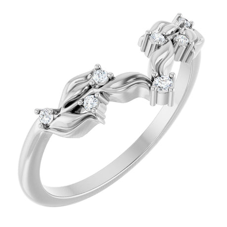 14K White Gold .05 CTW Natural Diamond Contour Band
