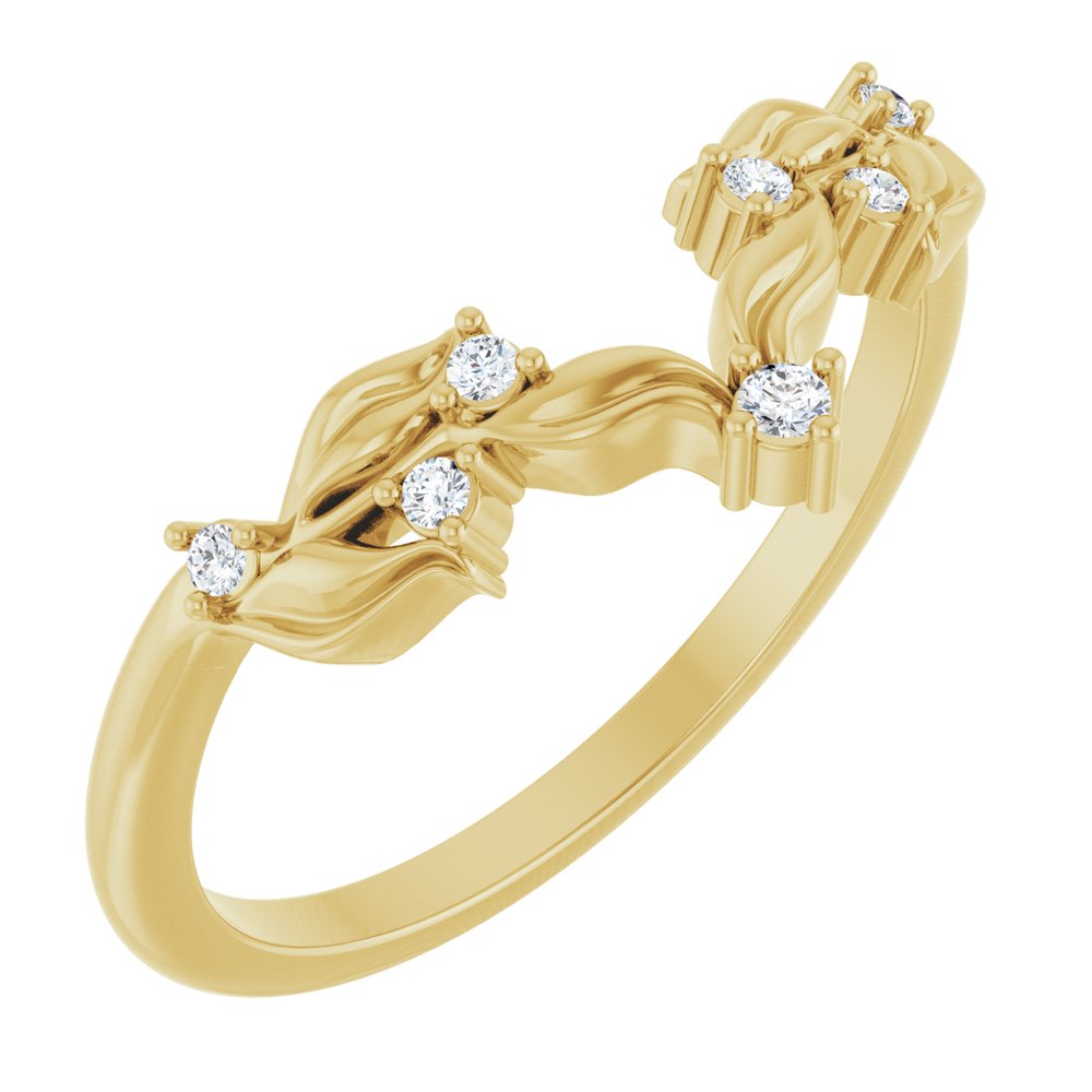 14K Yellow Gold .05 CTW Natural Diamond Contour Band