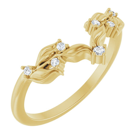 14K Yellow Gold .05 CTW Natural Diamond Contour Band