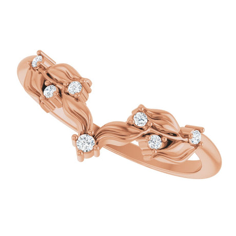 14K Rose Gold .06 CTW Lab Grown Diamond Contour Band