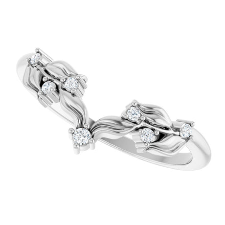 14K White Gold .05 CTW Natural Diamond Contour Band