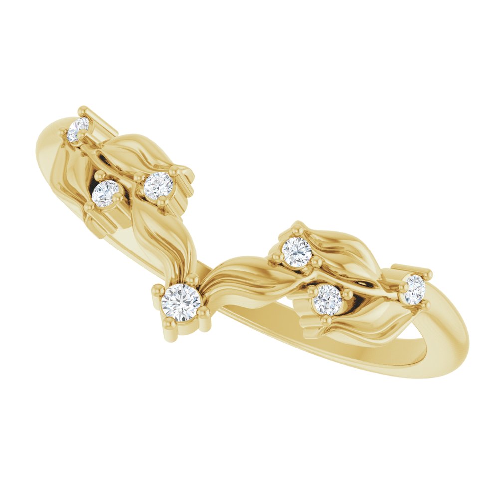 14K Yellow .06 CTW Lab Grown Diamond Contour Band