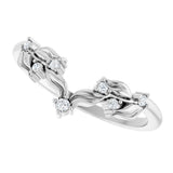 14K White Gold .05 CTW Natural Diamond Contour Band