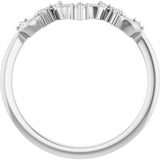 14K White Gold .05 CTW Natural Diamond Contour Band