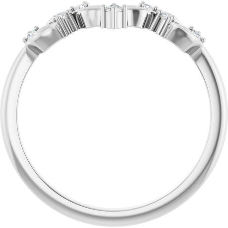 Platinum .05 CTW Natural Diamond Contour Band